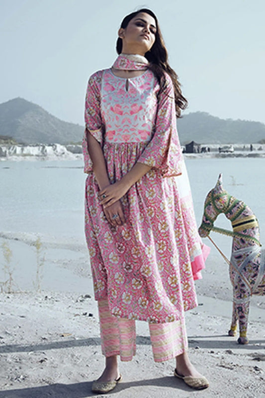 Pink Cotton Stitched Salwar Suit NCSS11111938
