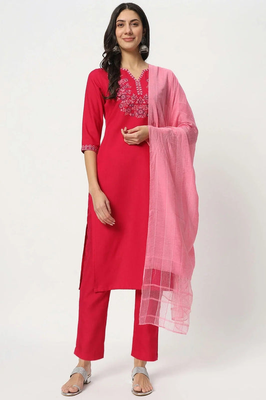Pink Cotton Stitched Salwar Suit NCSS11111952