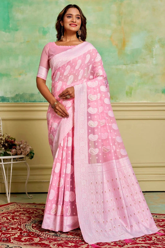 Pink Cotton Traditional Saree NCSD11111664
