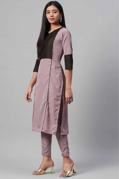 Pink Crepe Foil Print Kurti NCKR10610199