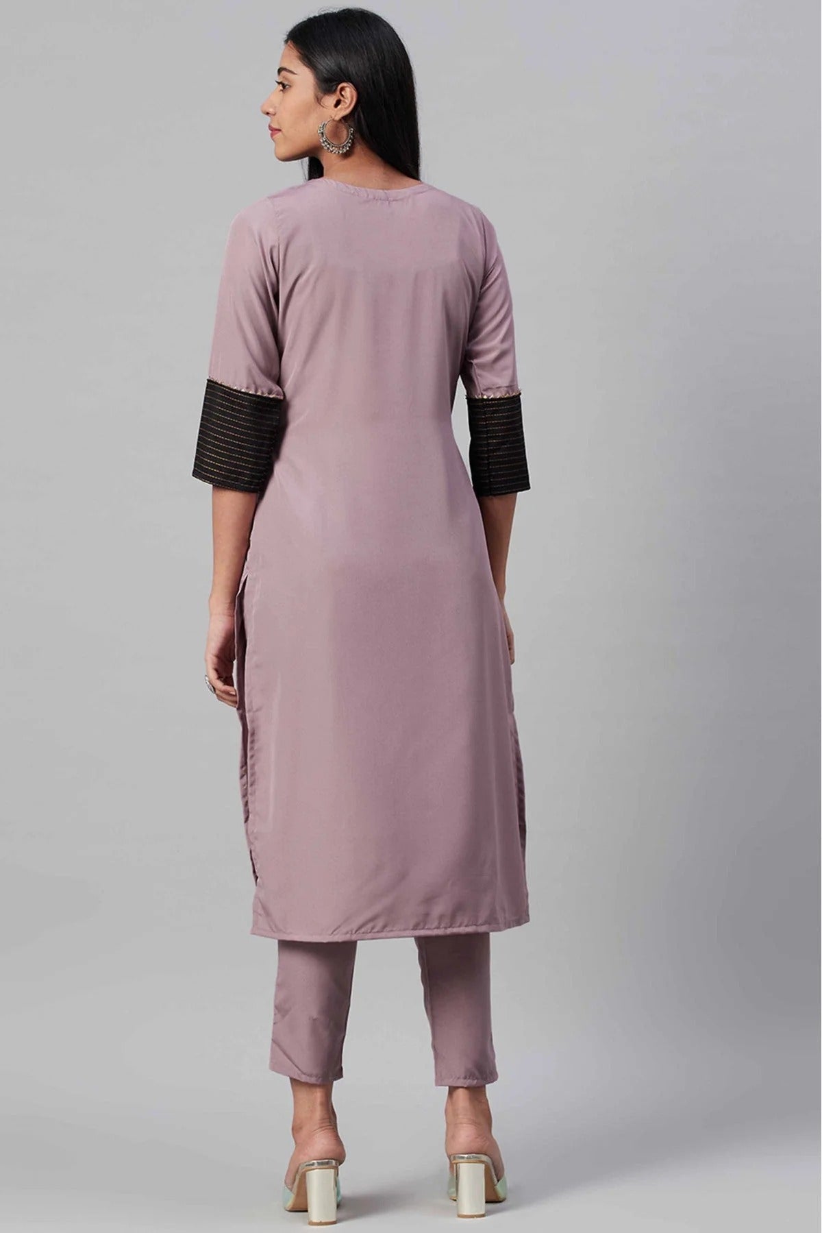 Pink Crepe Foil Print Kurti NCKR10610199