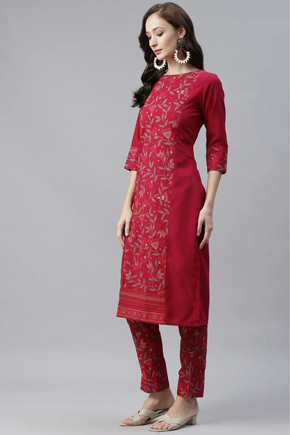 Pink Crepe Foil Print Kurti NCKR10610201