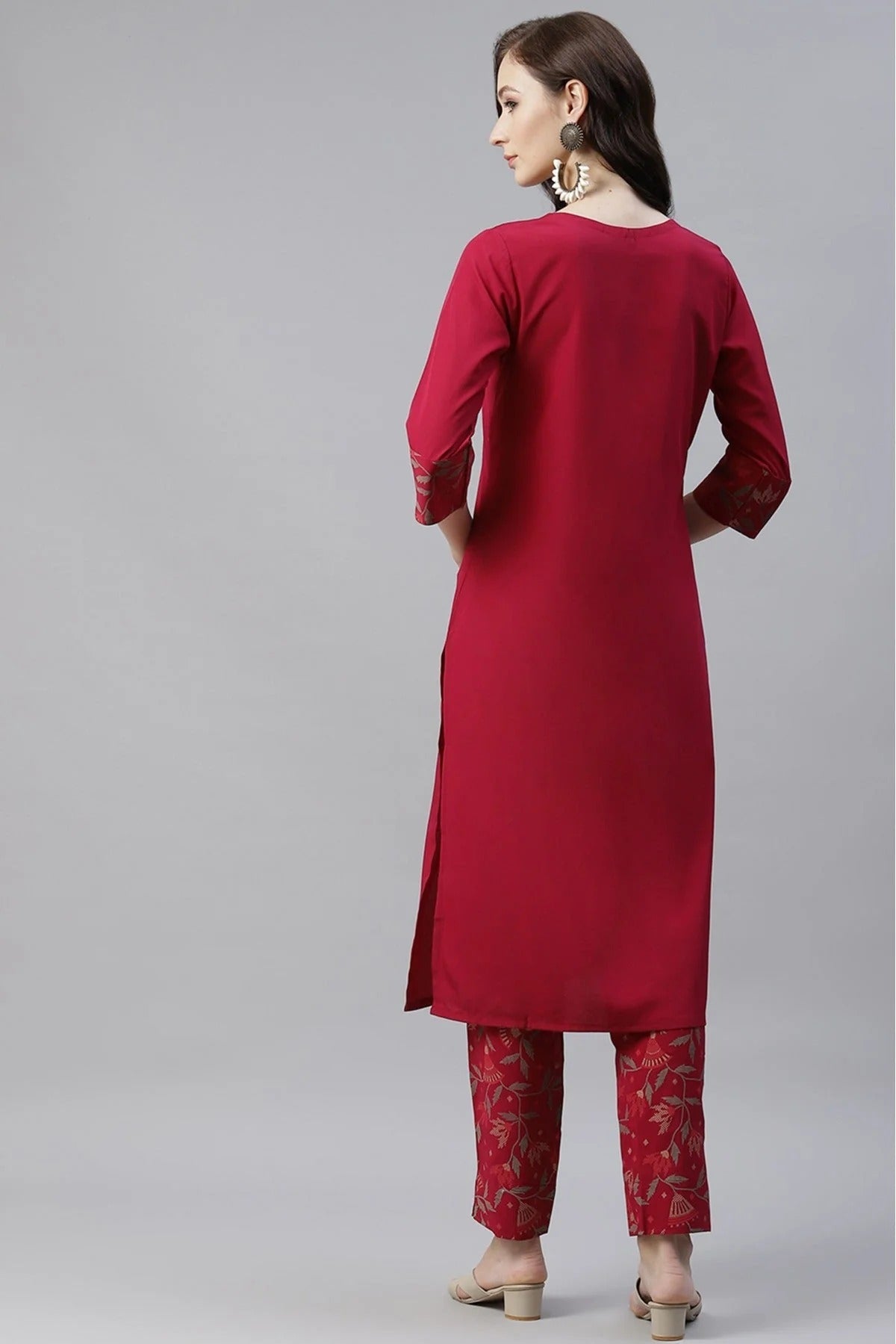 Pink Crepe Foil Print Kurti NCKR10610201