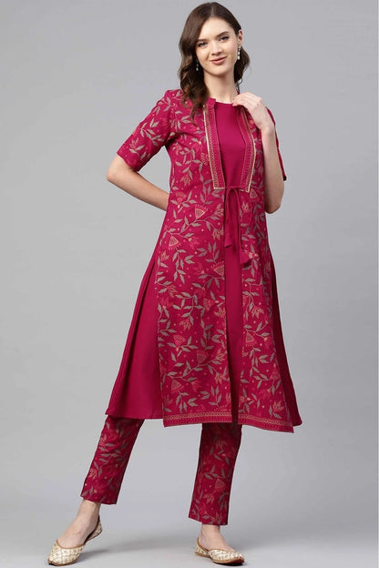 Pink Crepe Foil Print Kurti NCKR10610202