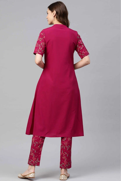 Pink Crepe Foil Print Kurti NCKR10610202