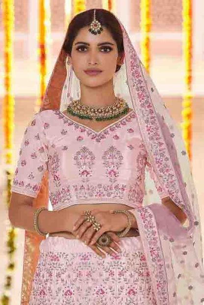 Pink Crepe Sequins Lehenga Choli NCLC10810430