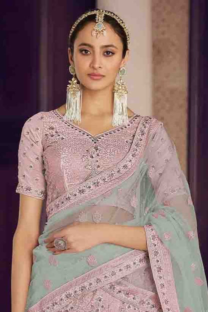 Pink Crepe Thread Lehenga Choli NCLC10810435