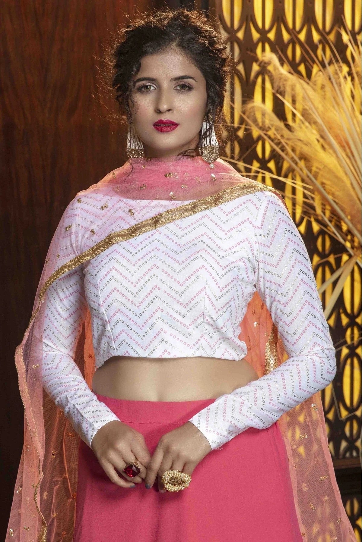 Pink Diamond Georgette Plain Lehenga Choli NCLC11510134