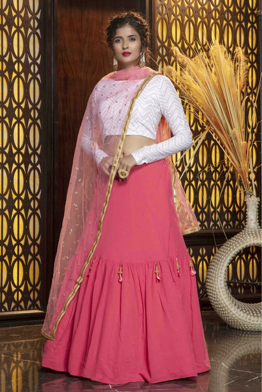 Pink Diamond Georgette Plain Lehenga Choli NCLC11510134