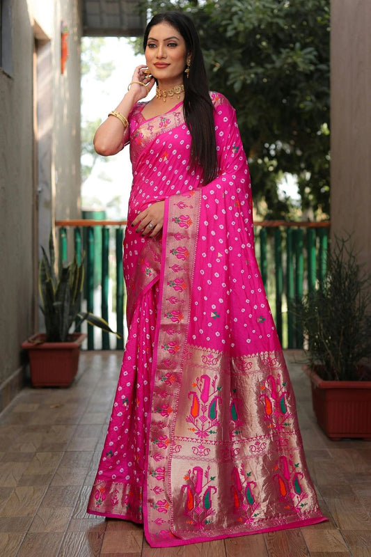 Pink Dola Silk Paithani Saree NCSD11112216