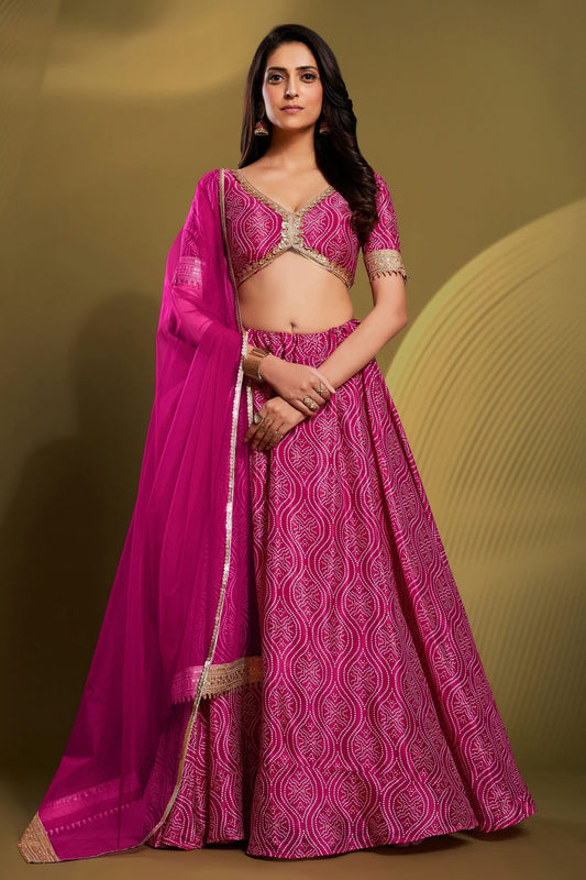Pink Embroidery Crepe Lehenga Choli NCLD10810348