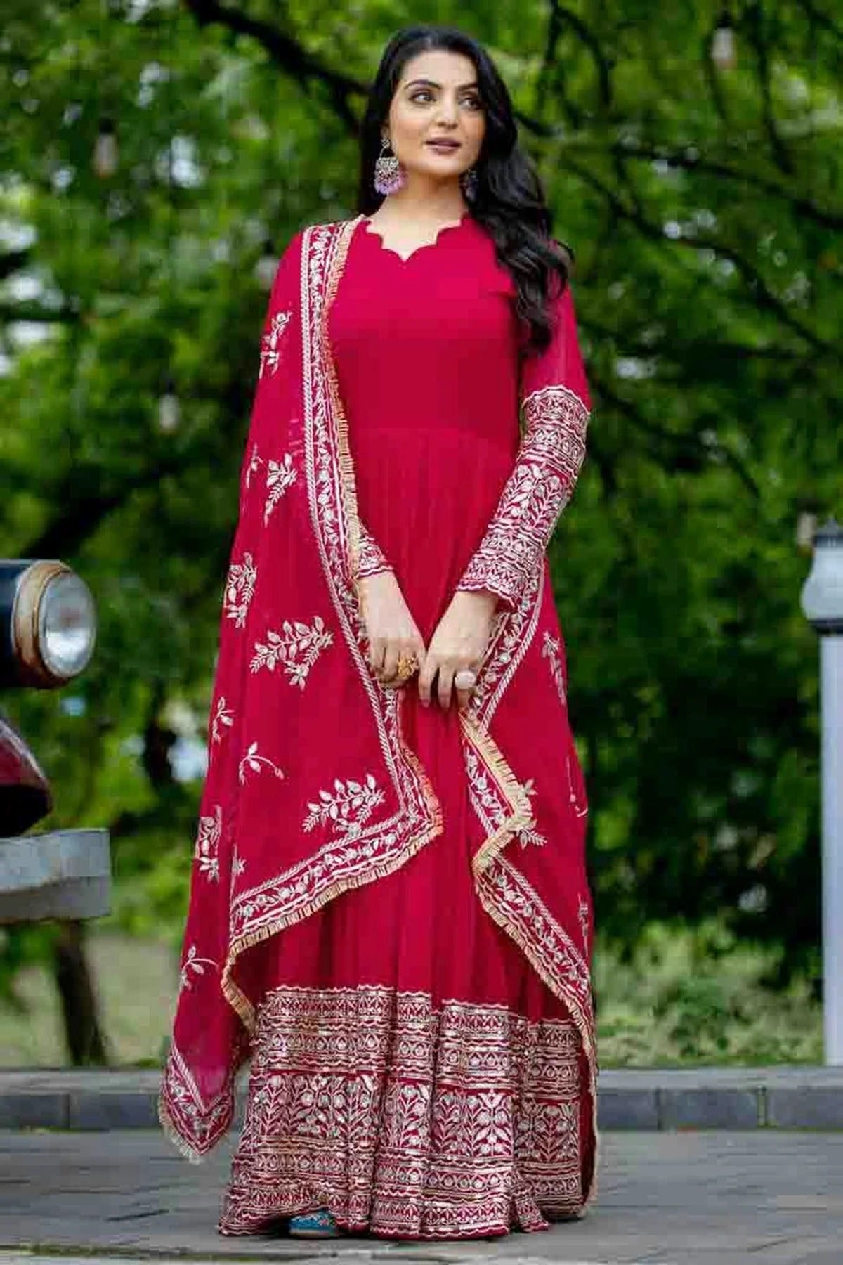 Pink Faux Georgette Stitched Anarkali Suit NCSS11410208