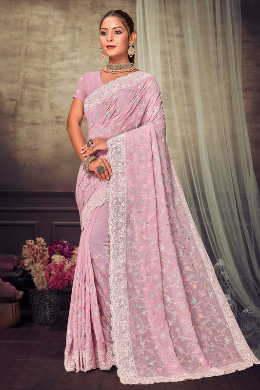 Pink Georgette Designer Saree NCLC11210312