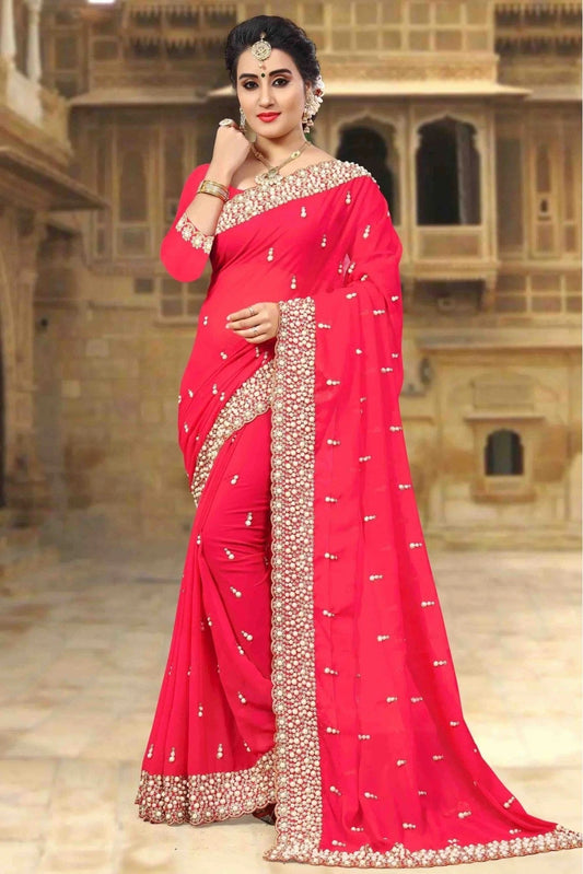 Pink Georgette Designer Saree NCSD10910468