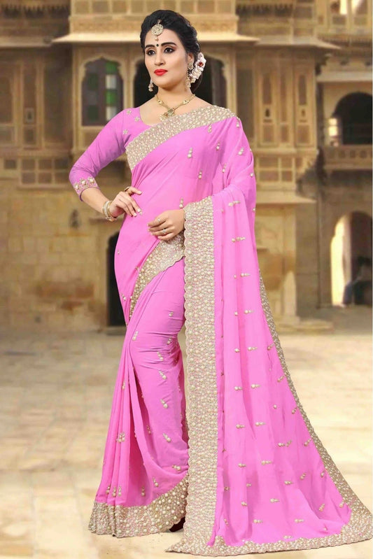 Pink Georgette Designer Saree NCSD10910470