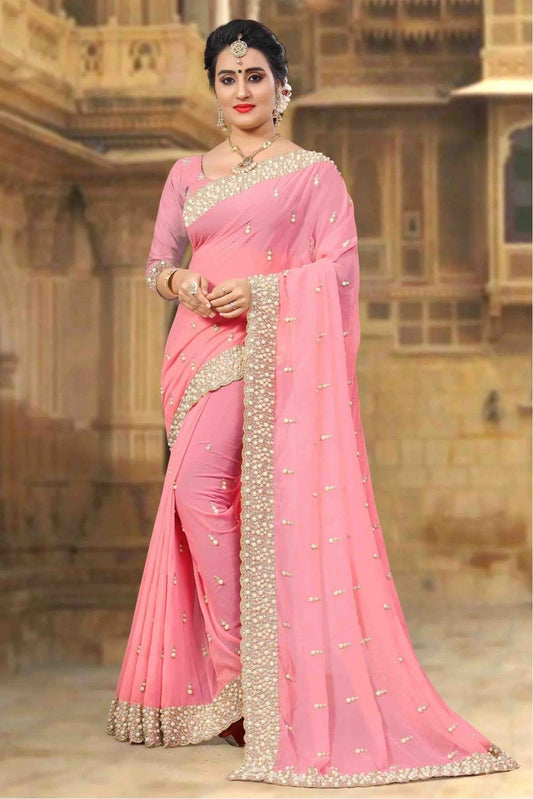 Pink Georgette Designer Saree NCSD10910471