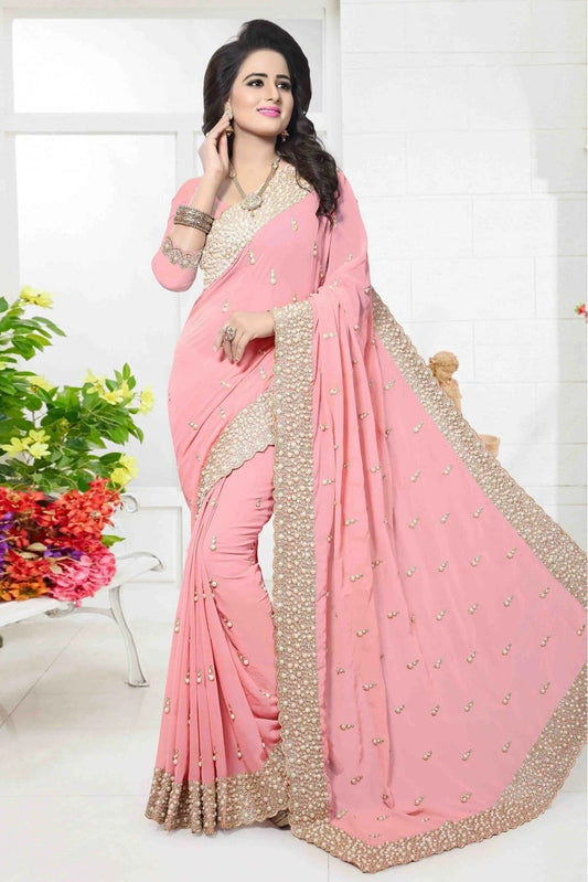 Pink Georgette Designer Saree NCSD10910648