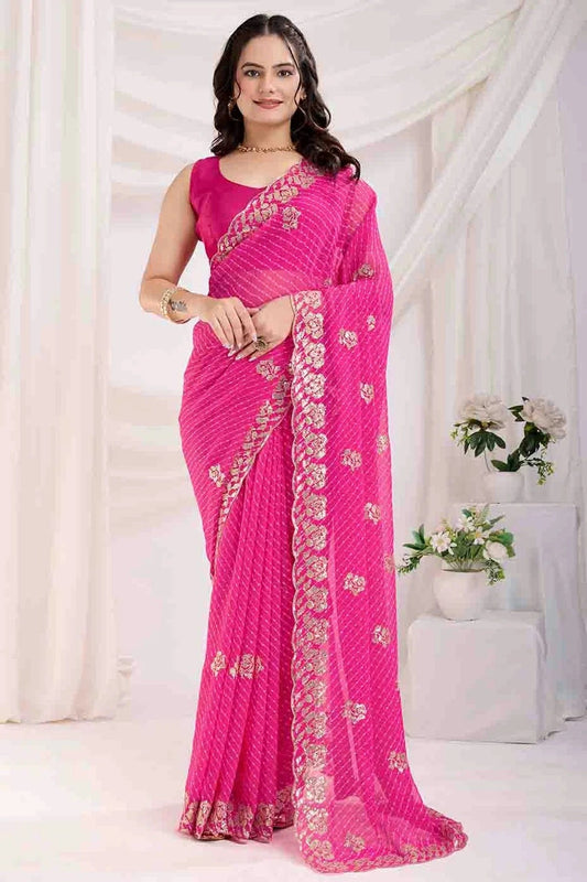 Pink Georgette Designer Saree NCSD11110960