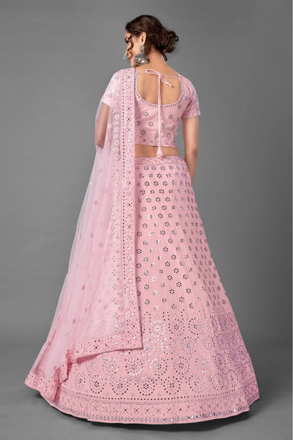 Pink Georgette Embroidery Lehenga Choli NCLC10810497