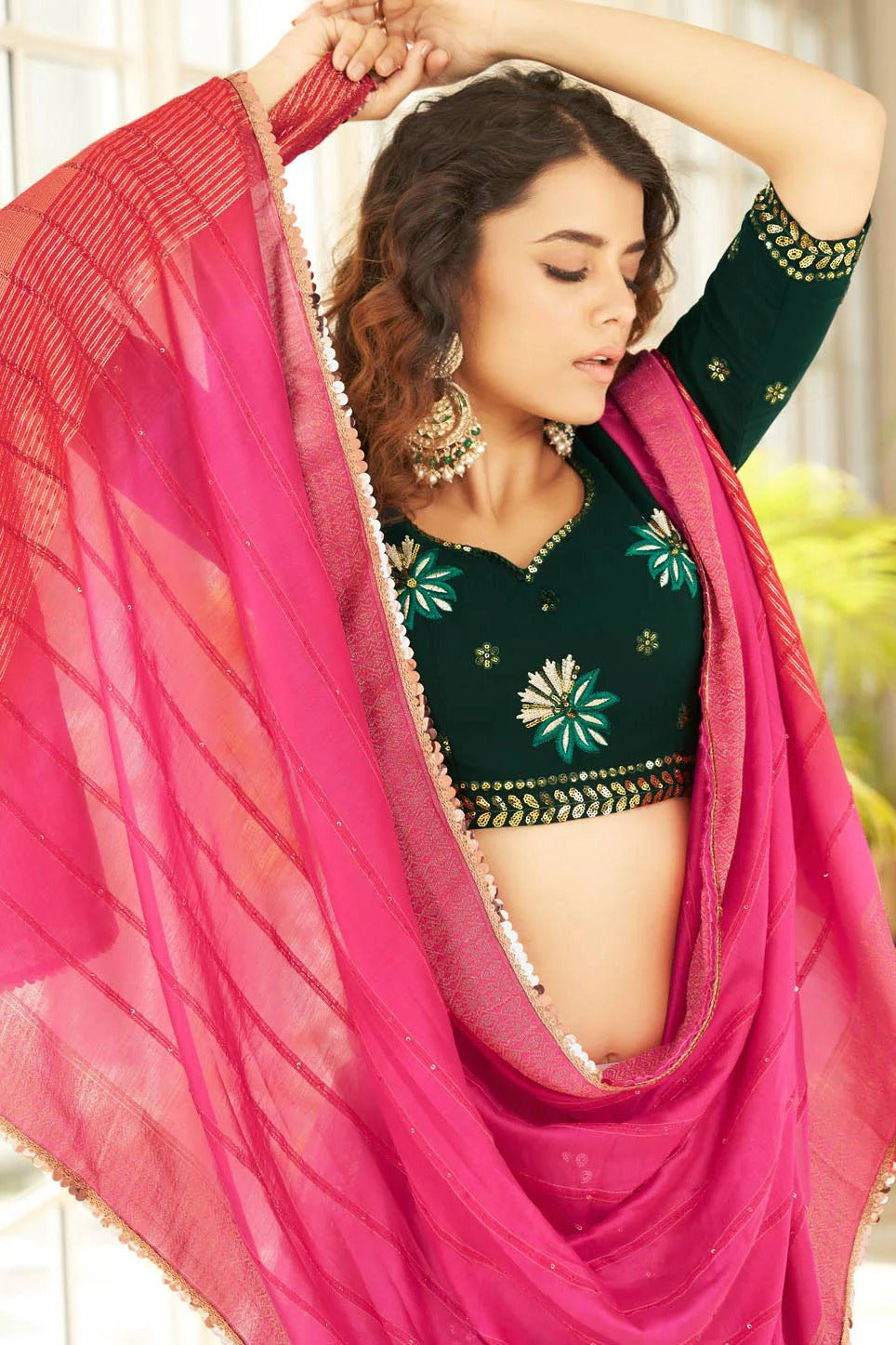Pink Georgette Embroidery Lehenga Choli NCLC11510170