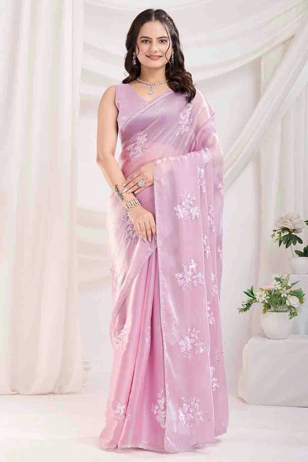 Pink Jimmi Choo Designer Saree NCSD11110973