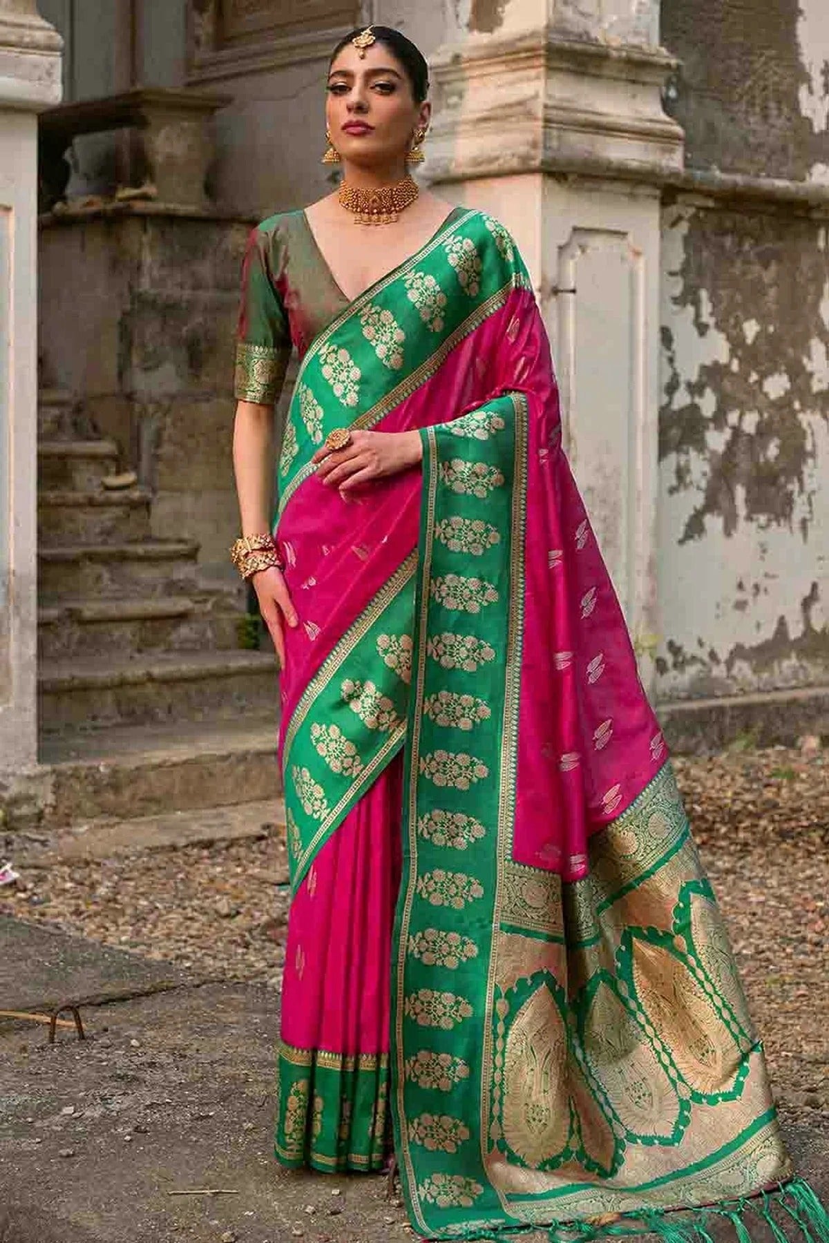 Pink Kanchi Silk Traditional Saree NCSD12610131
