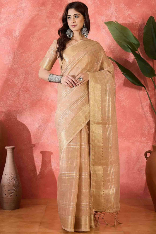 Pink Khadi Organza Traditional Saree NCSD11110099