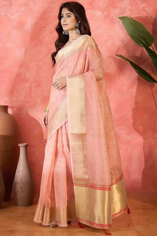 Pink Khadi Organza Traditional Saree NCSD11110112