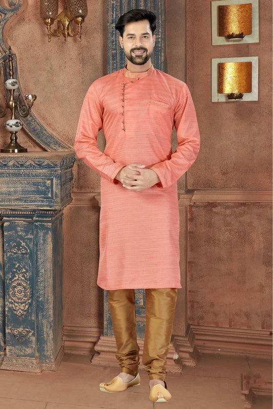 Pink Kurta Pajama In Silk NCKP10410639