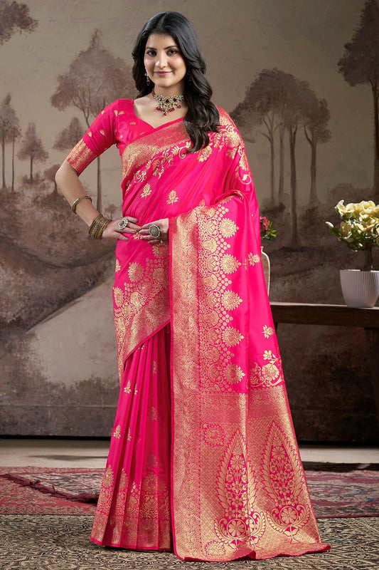 Pink Lichi Silk Traditional Saree NCSD11111460