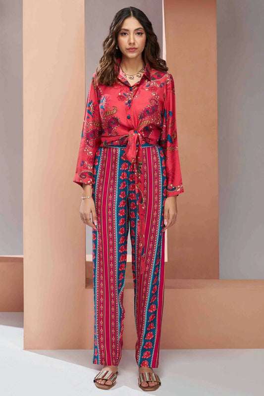 Pink Muslin Silk Co-Ord Set NCTP10810113