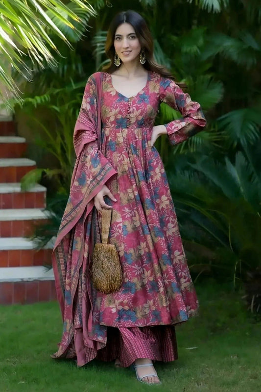 Pink Muslin Stitched Salwar Suit NCSS11111984
