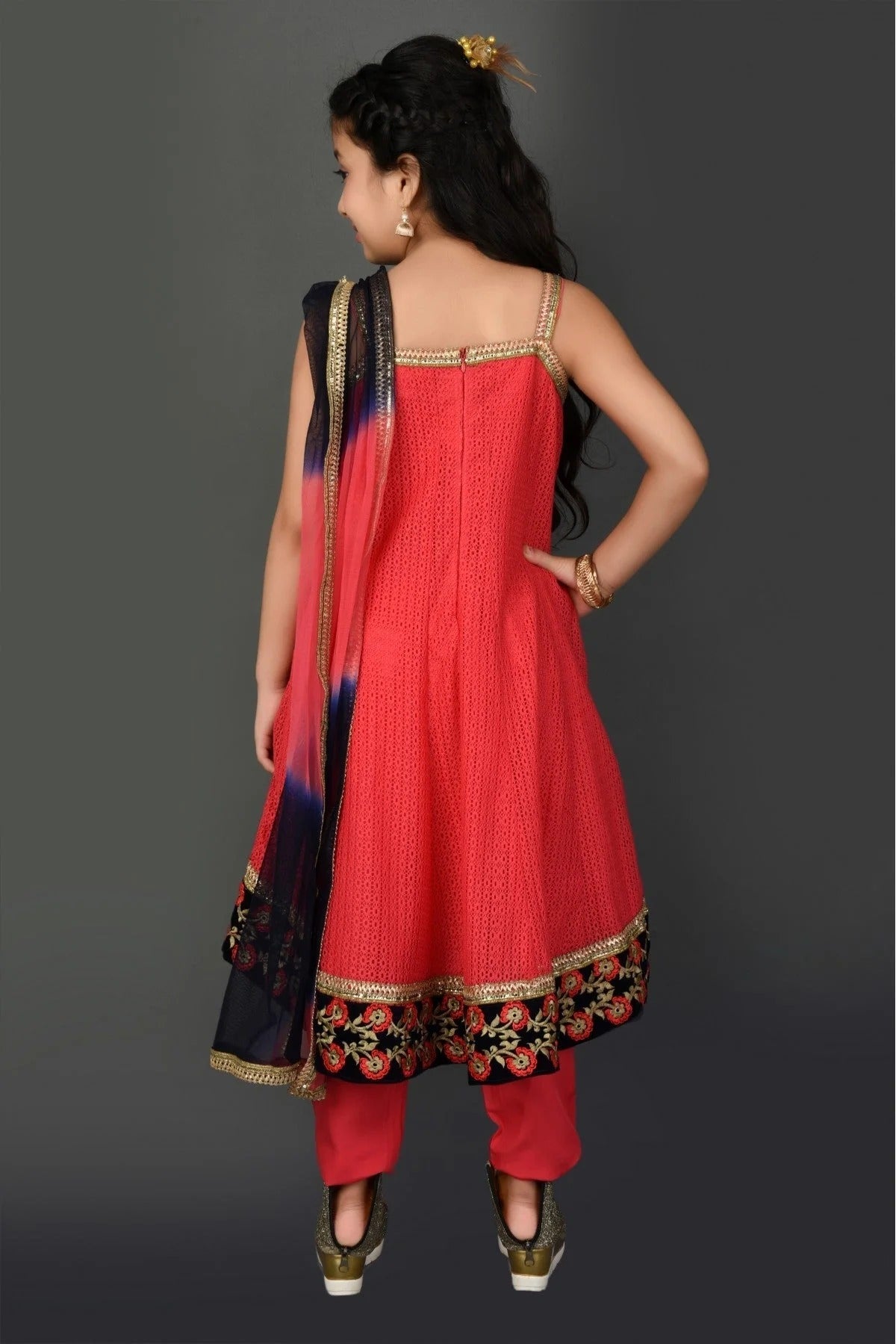 Pink Net Embroidery Anarkali Suit NCGW10710798