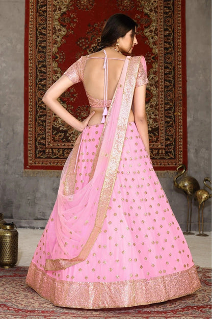 Pink Net Sequence Lehenga Choli NCLC11510138