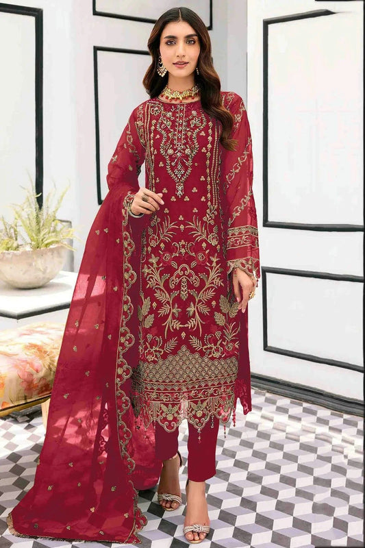 Pink Organza Pakistani Suit NCSM11410220