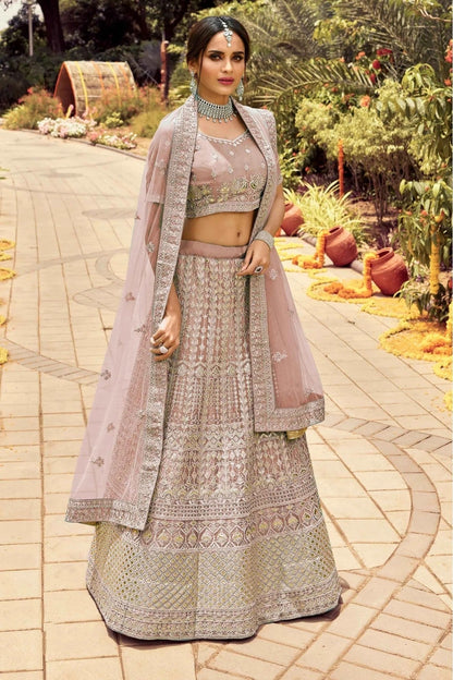 Pink Organza Resham Lehenga Choli NCLC10810402