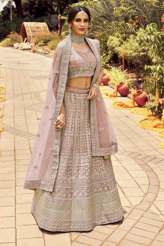 Pink Organza Resham Lehenga Choli NCLC10810402