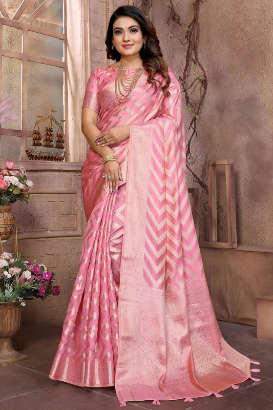 Pink Organza Saree NCSD11111061