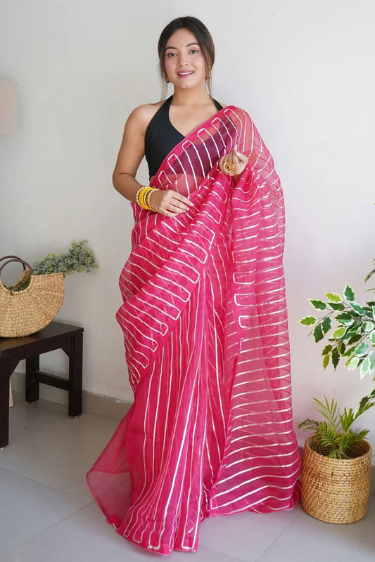 Pink Organza Saree NCSD11112466