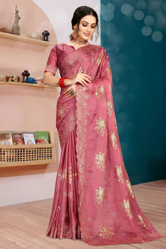 Pink Organza Silk Designer Saree NCLC11210468