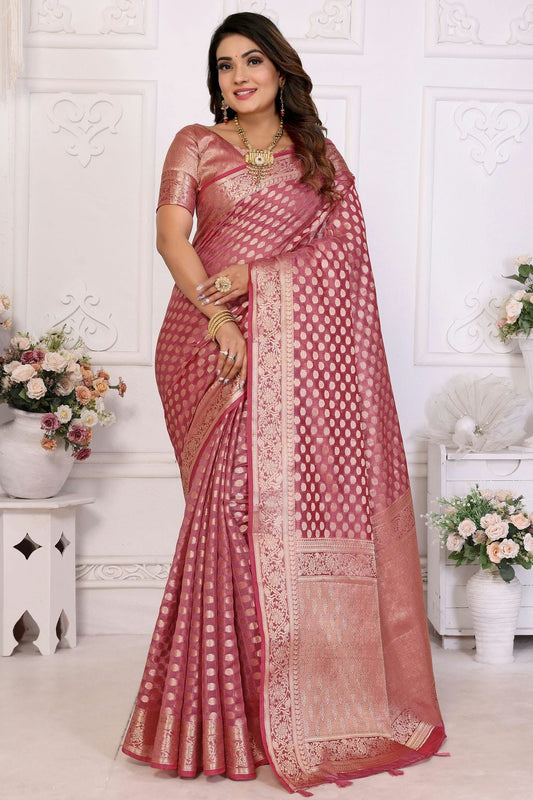 Pink Organza Traditional Saree NCSD11111098