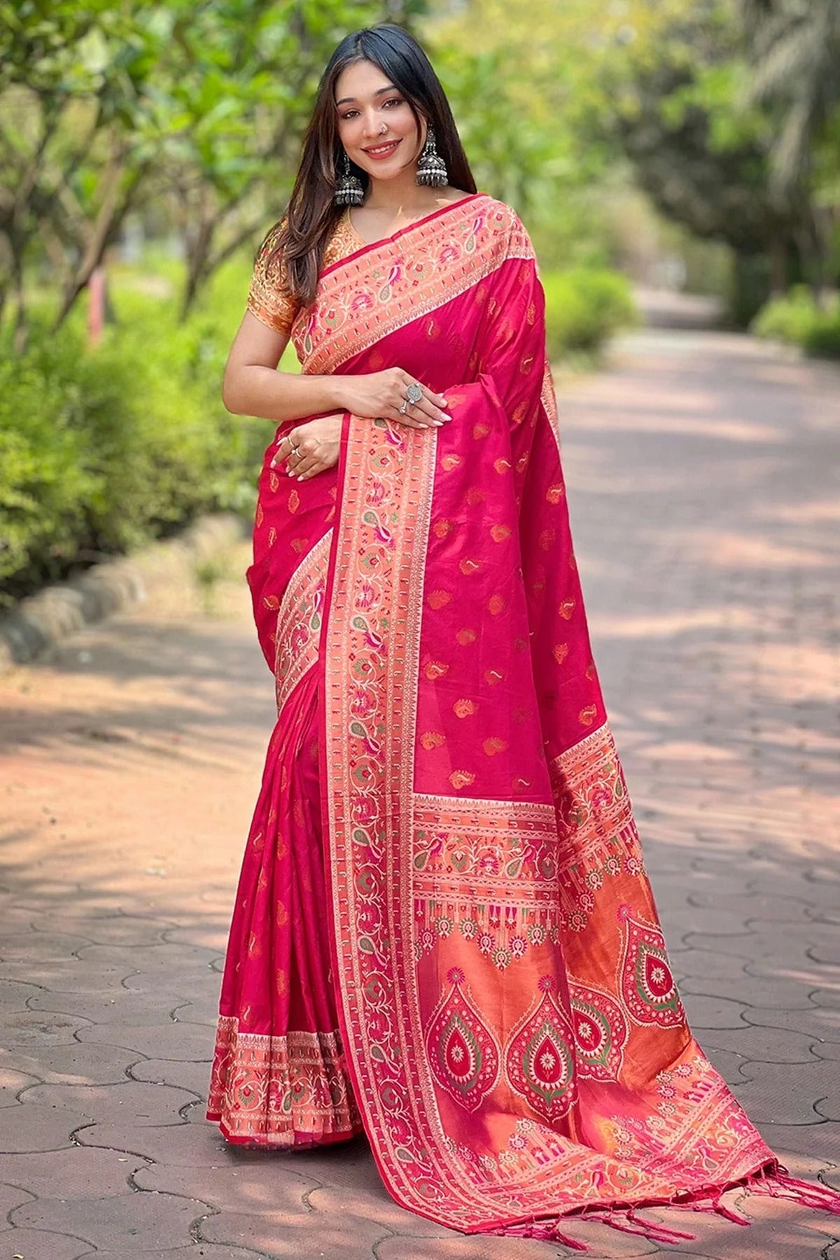 Pink Paithani Silk Traditional Saree NCSD11112230