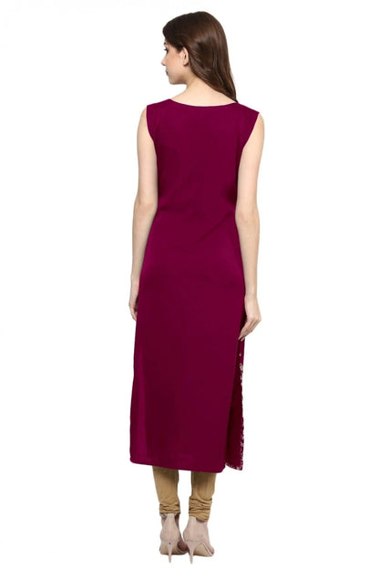 Pink Plus Size Crepe Straight Kurti NCKR10610172