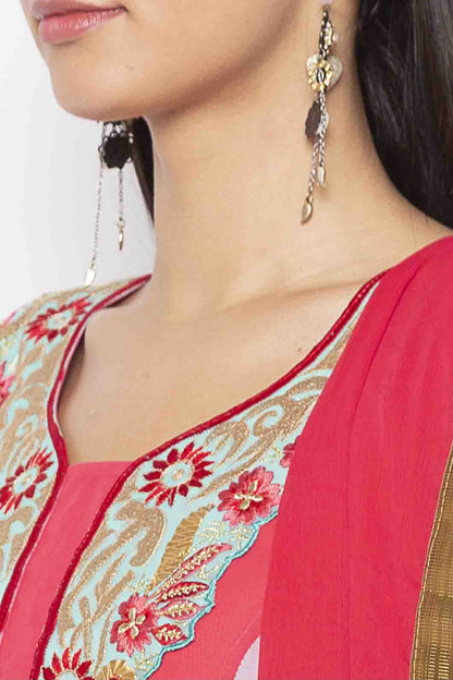 Pink Plus Size Georgette Embroidery Anarkali Suit NCSS10710646