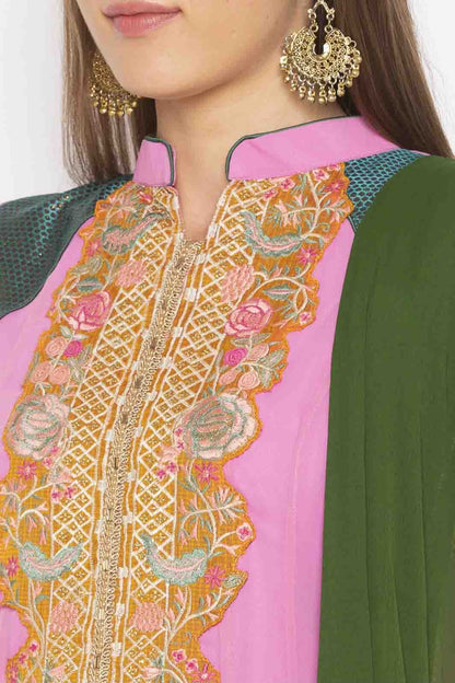 Pink Plus Size Georgette Embroidery Anarkali Suit NCSS10710648
