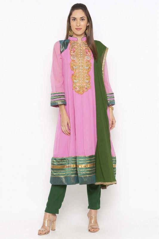 Pink Plus Size Georgette Embroidery Anarkali Suit NCSS10710648