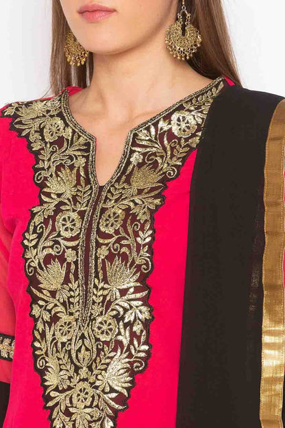 Pink Plus Size Stitched Georgette Embroidery Sharara Suit NCSS10710530-10