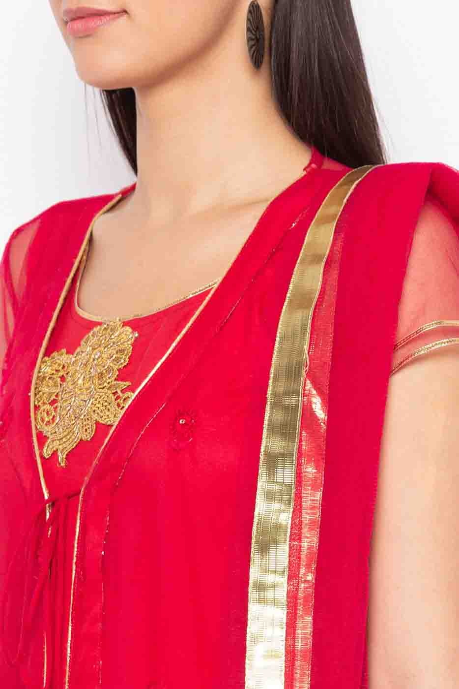Pink Plus Size Stitched Net Embroidery Sharara Suit NCSS10710533