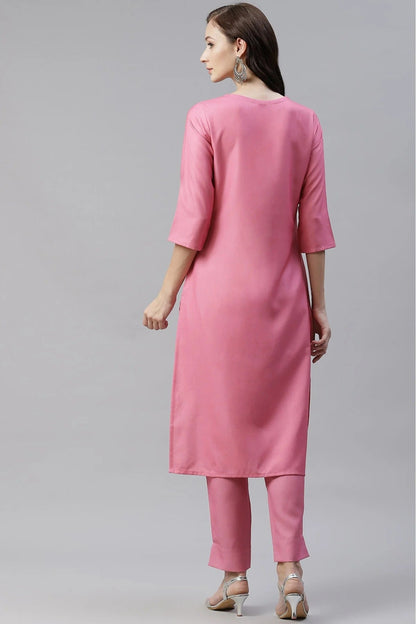 Pink Rayon Digital Print Kurti NCKR10610212