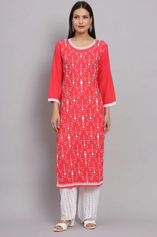 Pink Rayon Kurti NCKR11112148